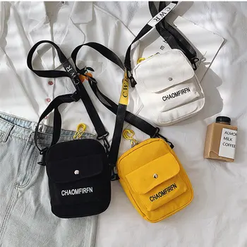 

Fashion Canvas Bag Women's Small Square Zipper Bag Soft Casual Shoulder Messenger Crossbody Bag for Teenage Children Students