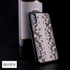 Чехол для телефона из натуральной кожи для IPhone X XS Max XR реалистичный Змеиный узор для Apple 5 5S SE 6 6S 7 8 Plus Встроенный чехол для телефона - Цвет: Snake Belly Color