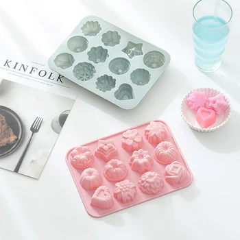 

1PC Easy to clean Silicone Rubber fondant molds flower mold chocolate moon cake shaped cake making jelly pudding candy cheese