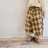 Nouveau pantalon à carreaux pour bébés garçons automne 2026, style coréen, décontracté et ample, pour tout-petits et enfants, vêtements pour enfants 3