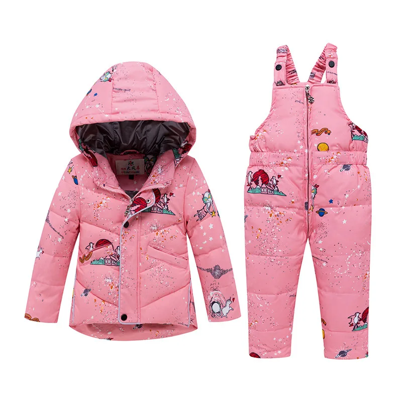 

2019 Children Spring Winter Thin Down Jacket Parka Real Fur Boy Baby Overalls Kids Coat Snowsuit Snow Clothes Girls Clothing Set