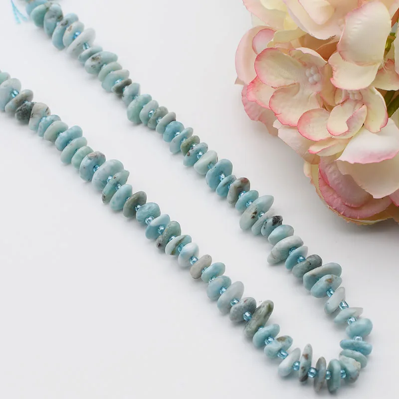 6-8mm  Natural Smooth Sea Grain Stone irregular  Spacer Beads For DIY Necklace Jewelry Making Loose 15