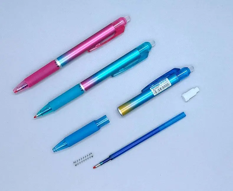 8Pcs/Set 0.5mm Black Blue Ink Gel Pen Erasable Refill Rod Erasable Pen Washable Handle Gel Ink Pens School Office Stationery