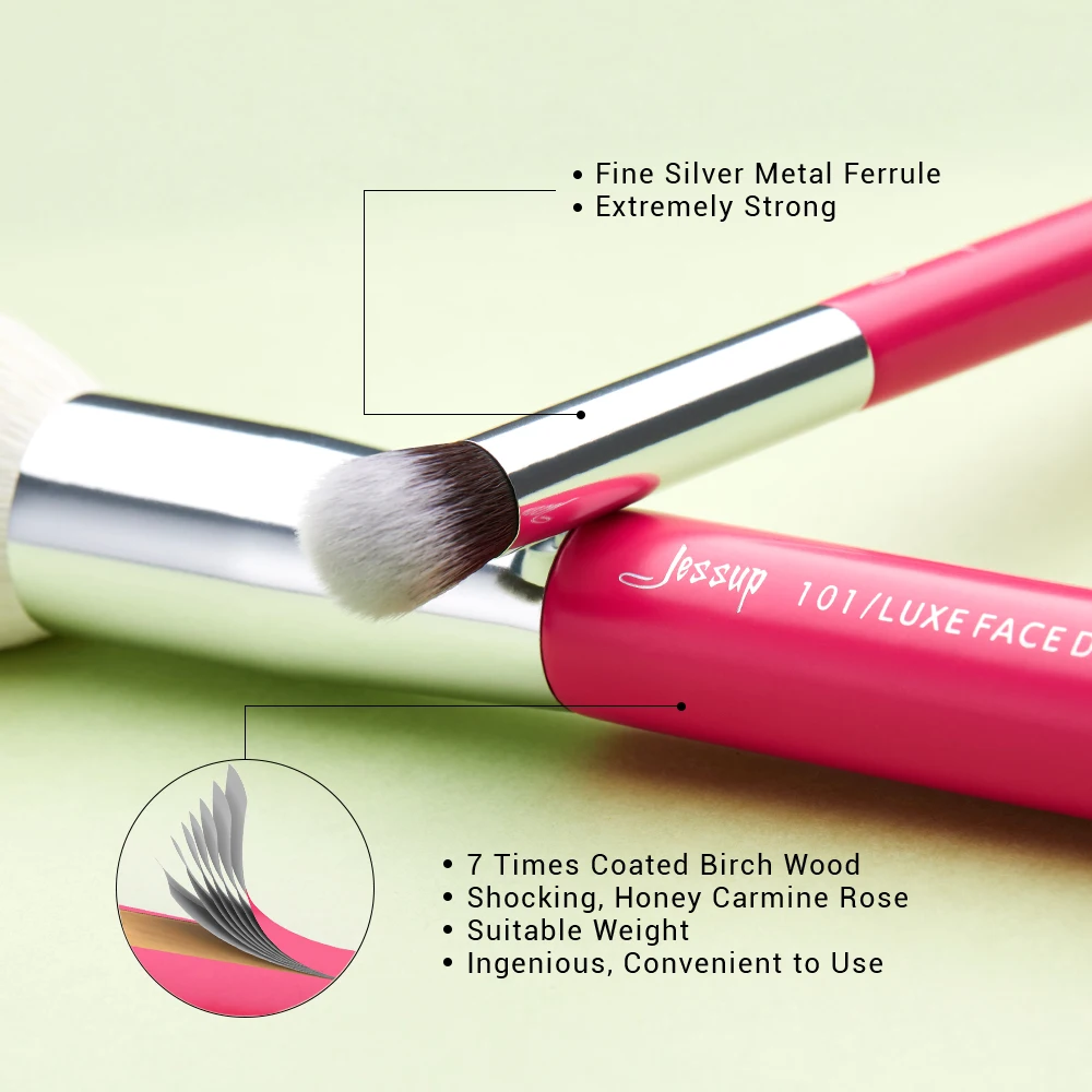Jessup Rose-carmin/Silver набор кистей для макияжа, косметическая основа, пудра, тени для век, Кисть для макияжа, 6 шт.-25 шт., натуральные синтетические волосы