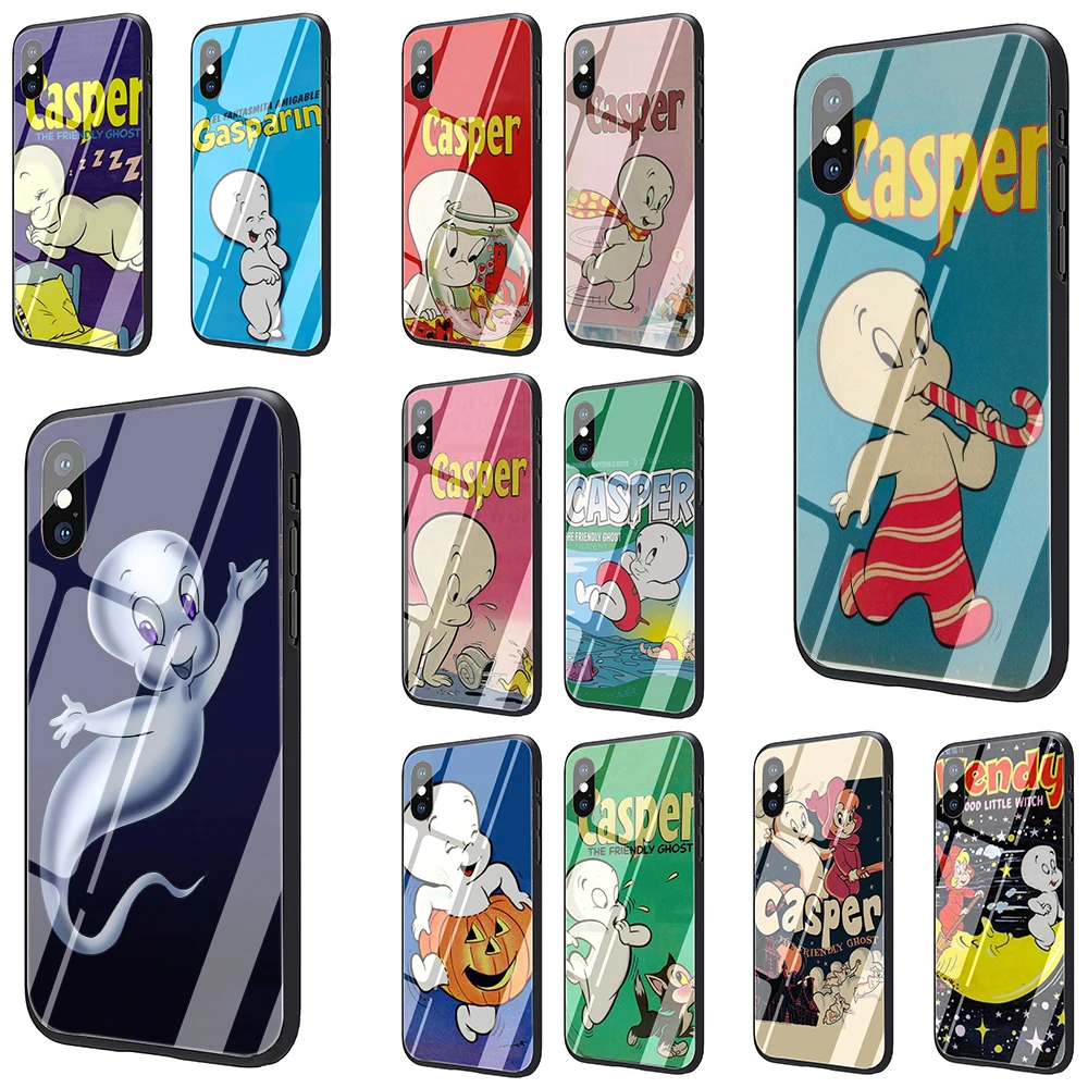 

EWAU Casper Glass Phone Cover Case for iphone 5 5s SE 6 6s Plus 7 8 Plus X XR XS 11 Pro Max
