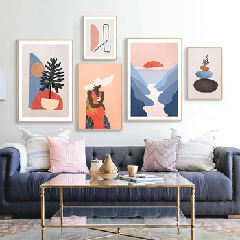 

Modern Abstract Still Life Boho Scene Women Canvas Painting Wall Art Poster Print Pictures for Living Room Home Decoration