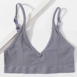 Seamless Push-Up Tube Top Bra with U-Shaped Back and Adjustable Straps - M (Lavender-grey)