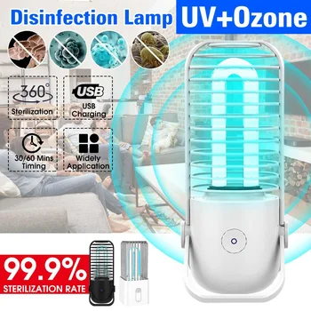 

UV lamp Germicidal Disinfection UVC Ozone LED Light bulb Ultraviolet Sterilizer bacterial 99.9% Kill Mite USB Rechargeable