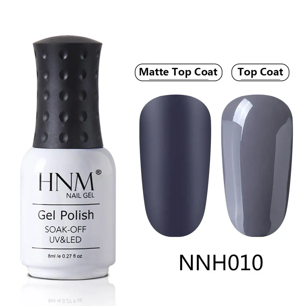 HNM Blue Gray Matte Effect Gel Nail Polish Need Matt Top Coat Base Semi Permanent UV LED Lamp Hybrid Varnishes Lacquer Gellak - Цвет: NNH010