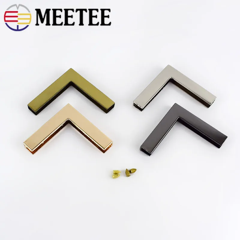 Meetee 4/10 шт 40 мм Защитная угловая сумка с пряжкой окантовка металлические кнопки