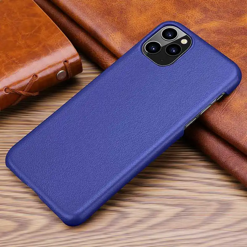 Чехол из натуральной кожи для Iphone 11 Pro Max чехол роскошный чехол гладкая защита Coque для Iphone 11 11Pro чехол Fundas корпус - Цвет: blue