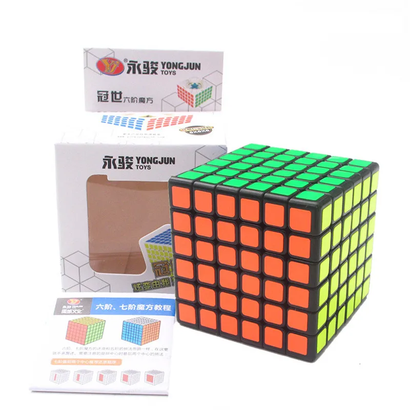 YongJun YJ GuanShi 6x6x6 стикер волшебный куб безопасный АБС-пластик обучающий ультра-Гладкий 5x5 скоростной Головоломка Куб Детская игрушка подарок - Цвет: Черный