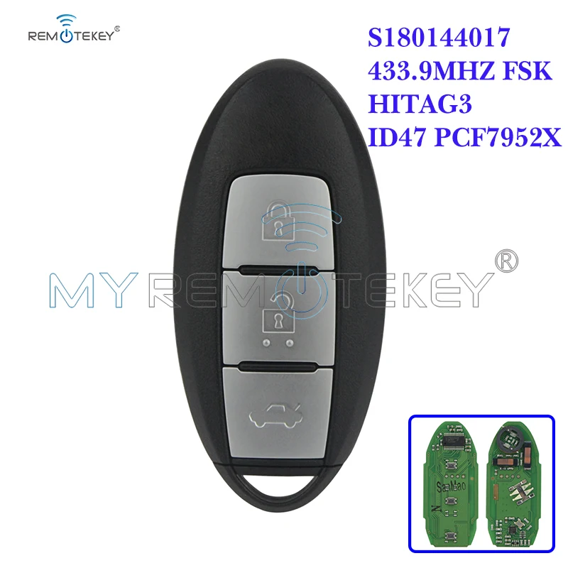 Remtekey Smart Key 3 Button 433.9MHZ FSK HITAG-3 ID47 PCF7952X For Nissan Teana keyless entry car key 2013 2014 2015 remtekey smart key 3 button 433 9mhz fsk hitag 3 id47 pcf7952x for nissan teana keyless entry car key 2013 2014 2015