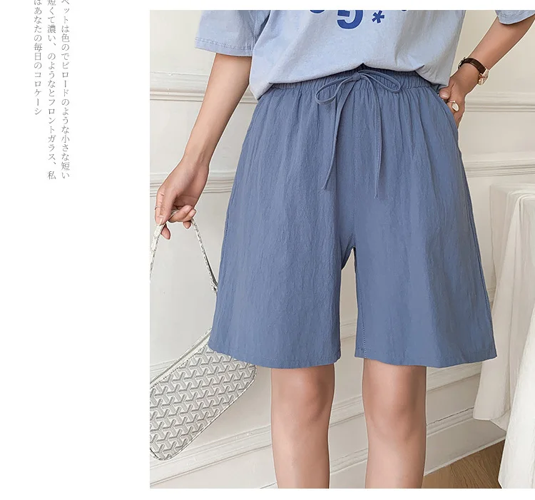 Women shorts 2021 Summer Casual Solid Cotton Linen shorts high waist loose shorts for girls Soft Cool female shorts M-3XL cargo shorts