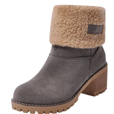 

YEELOCA 2020 Women Snow Boots Flat Lace Up Winter Plus Size Platform Ladies Warm Shoes KZ0X31
