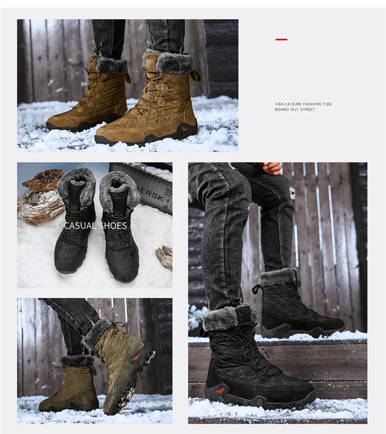 Vancat Men's Waterproof Winter Boots