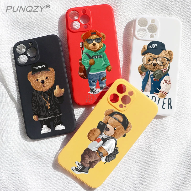 best iphone 13 pro case Funny Fashion sports bear Phone Case For iPhone 12 Pro Max 11 Pro XR XS MAX X 6s 8 7 Plus Soft TPU Case for iphone 13 pro max 13 pro cases