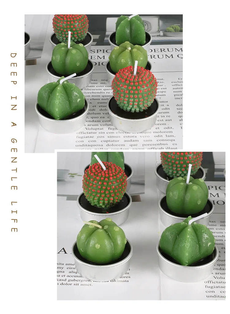 Romantic Creative Candles Party Confession Artistic Taper And Candle Smoke Free Cactus Succulent Candle Manufacturers Wholesale