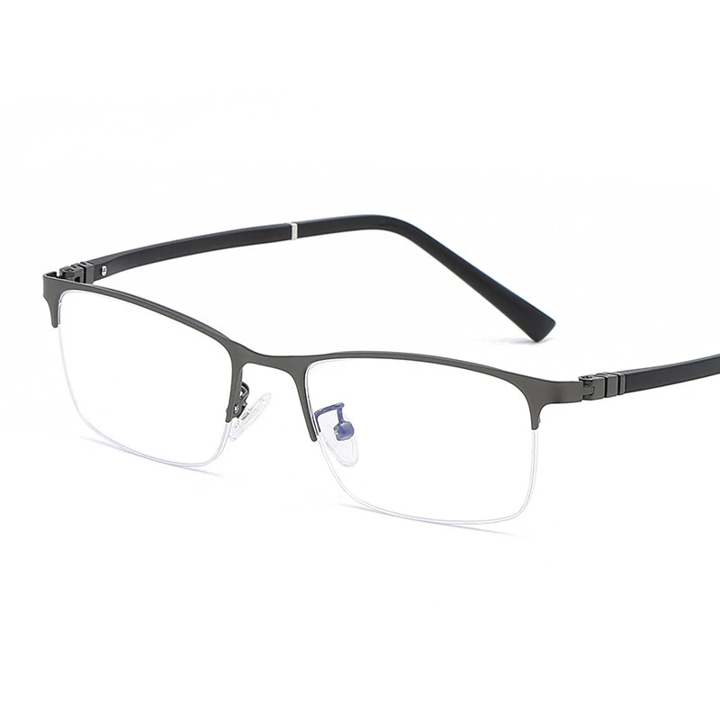 Оптические очки из сплава, оправа для деловых мужчин, Ультралегкая квадратная оправа, очки для женщин, полуоправа, близорукость, модные простые очки 640 - Цвет оправы: C2