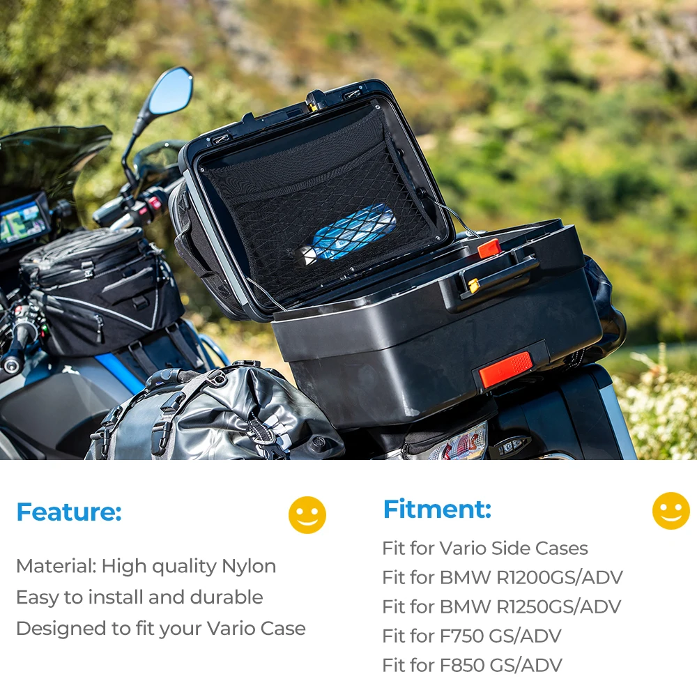 Vario Cases Panniers Storage Cargo Net For BMW R1200GS LC R 1200 GSA R1250GS ADV R 1250GS F700GS F750GS F800GS F850GS F 850GS motorcycle cargo net motorcycle bungee net motorcycle luggage net