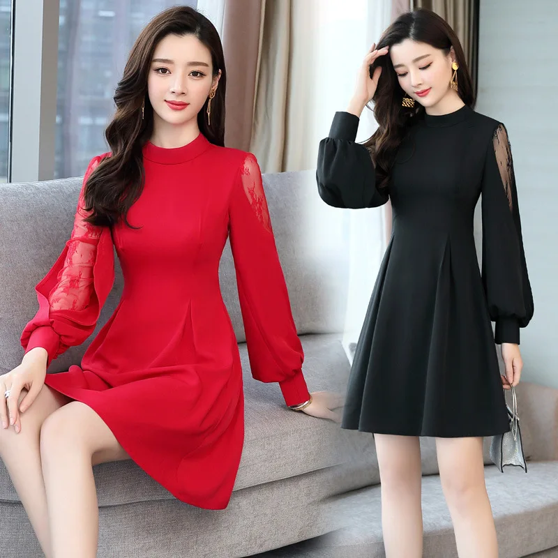 

Teana Shroud of Gauze Joint Slimming 2019 Spring Clothing New Style Fashion Dress 913
