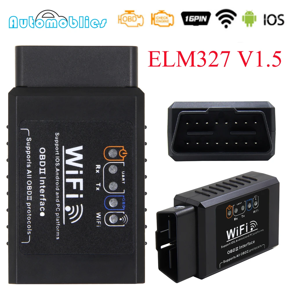 Новинка 2019 для Android/IOS ELM 327 V1.5 WIFI OBD2 сканер ELM327 wifi OBD Автомобильный диагностический