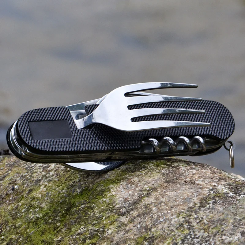 Съемный многофункциональный карманный нож вилка ложка столовый набор мульти