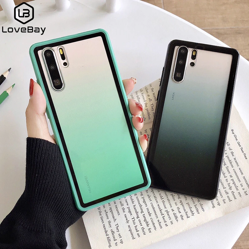 Lovebay прозрачный градиентный чехол для телефона s для huawei P30 Pro Lite Nova 5 Pro Honor 8X9 10 Lite акриловая чистая задняя крышка Подарочный чехол
