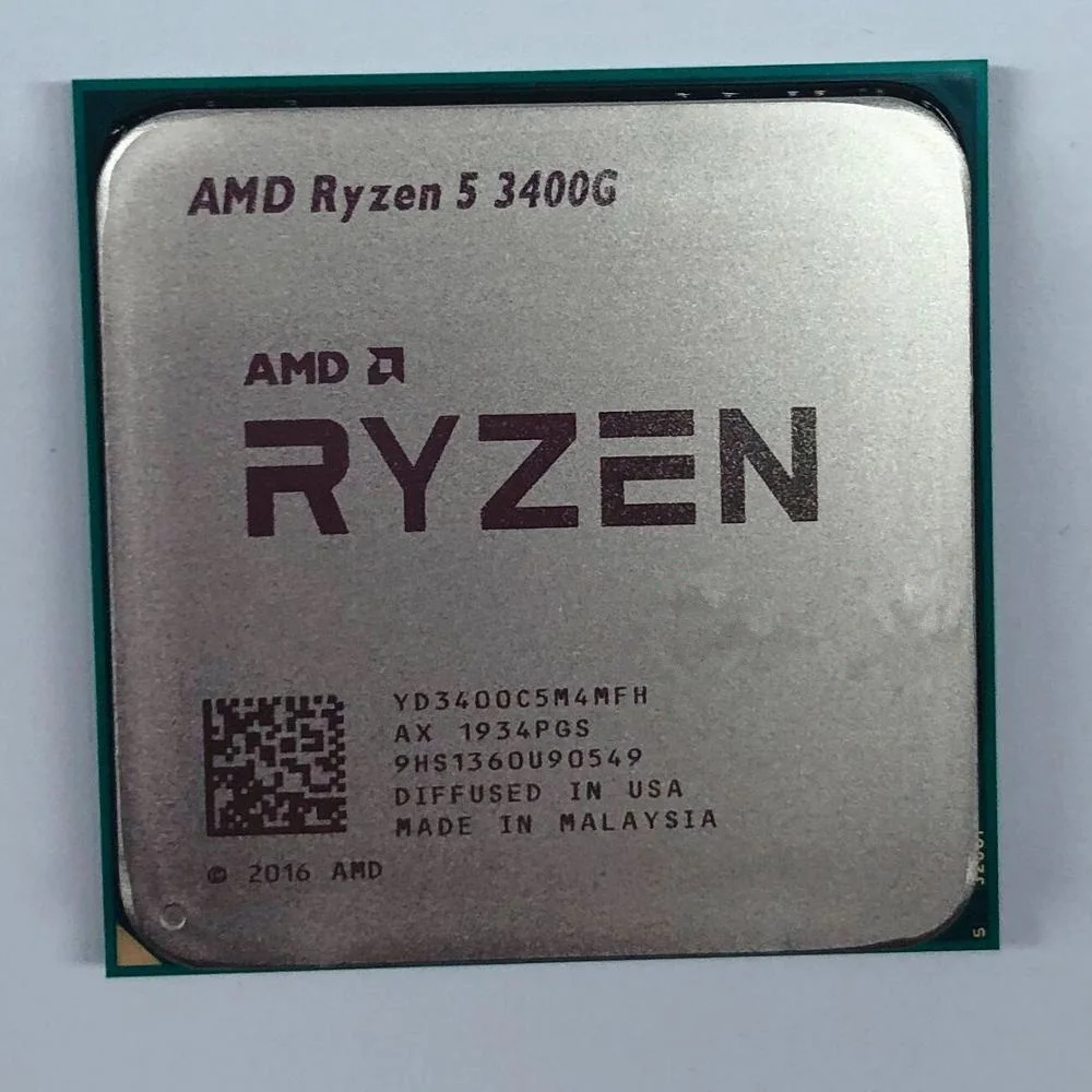 Процессор процессора AMD Ryzen 5 3400G, 3,7 GHz Quad-Core 8-Wire 65W YD3400C5M4MFH Socket AM4