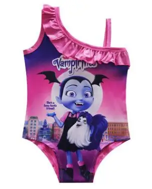 s0218-7908 Vampirin/детская одежда для купания для девочек, модель года, купальный костюм с милым пони купальный костюм с русалочкой, 1 предмет пляжные вечерние купальные костюмы для маленьких девочек - Цвет: s0218-7908