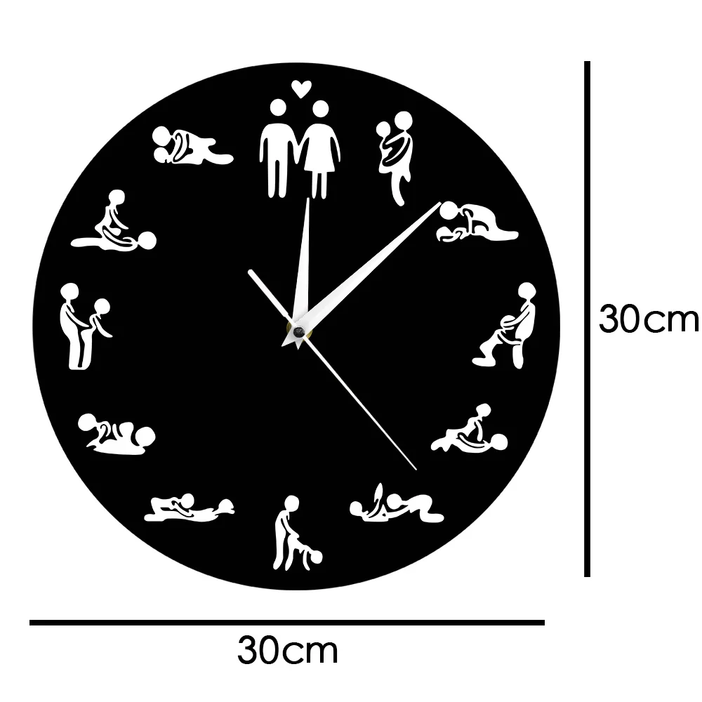 Озорные интимные взрослые 24 часа секс-позы пол знаковые настенные часы Kamasutra Настенный декор часы Пара Валентина Свадебный подарок