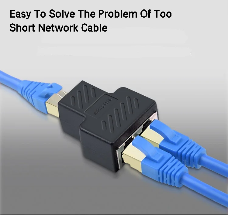 1 To 2 Ways LAN Ethernet Network Cable RJ45 Female Splitter Connector Adapter Splitter Extender Plug Adapter Connector