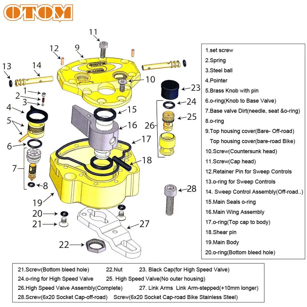 OTOM для HONDA CRF CRF250R CRF250RX CRF450RX CRF450X Запчасти мотоциклов Регулируемый стабилизатор