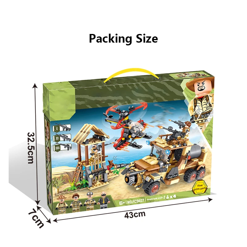 629PCS Legoing Tanker Truck Building Blocks Helicopter Mini Toys Figure Vehicle Aircraft Boy Educational Block Military  Bricks