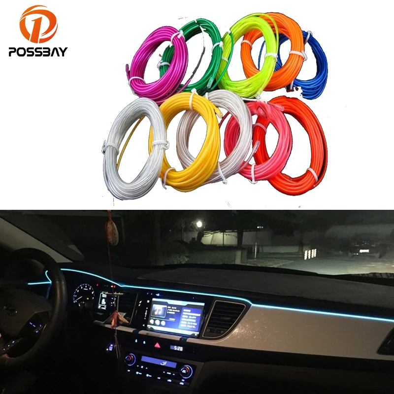 Светодиодная лента POSSBAY для интерьера автомобиля 10 цветов светодиодная неоновая