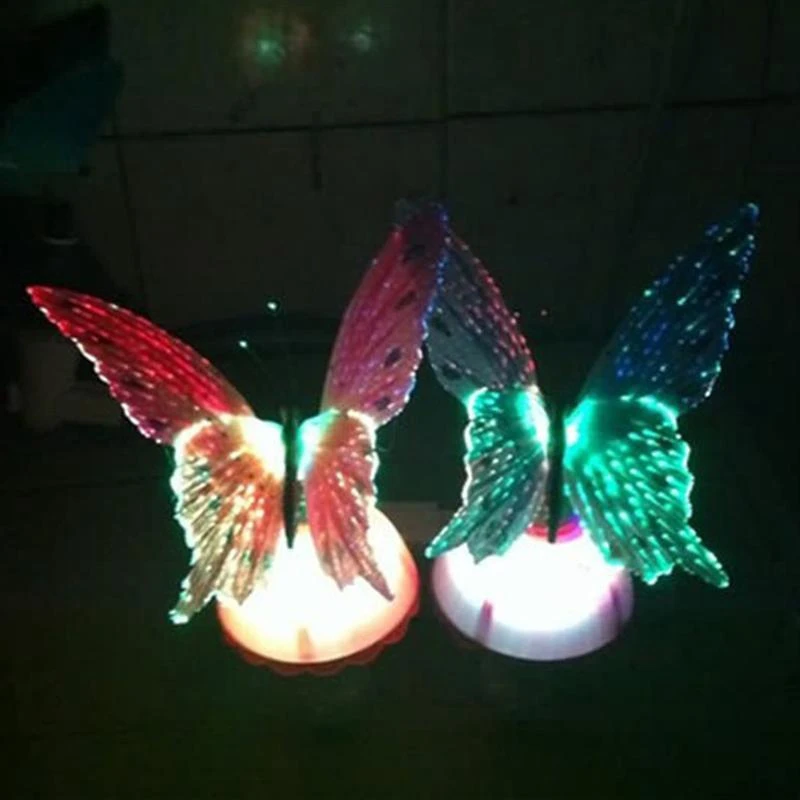 Creative Fiber Optic Colorful Butterfly Changeable LED Night Light Lamp for Children Kid Girl Wall Lights Novelty Night Light (6)