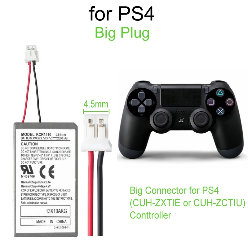 Ps4用充電式バッテリー2x2000mAh,ワイヤレスコントローラー,USB充電器 