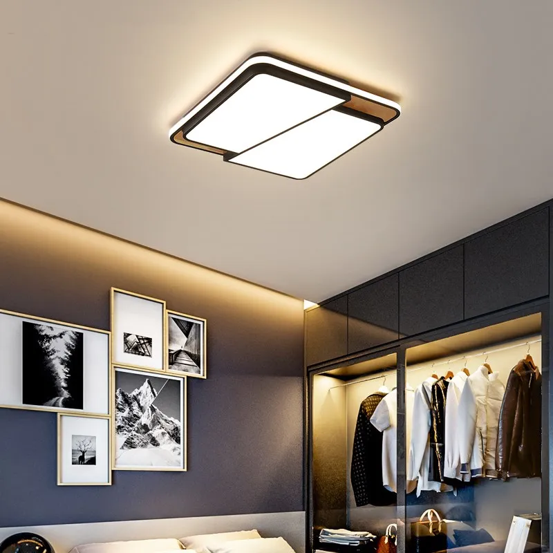 

Minimalism Square Led Chandeliers For Bedroom Sduty room Lustre Led Metal+wood Nordic Modern Chandelier Lighting Lampara Techo