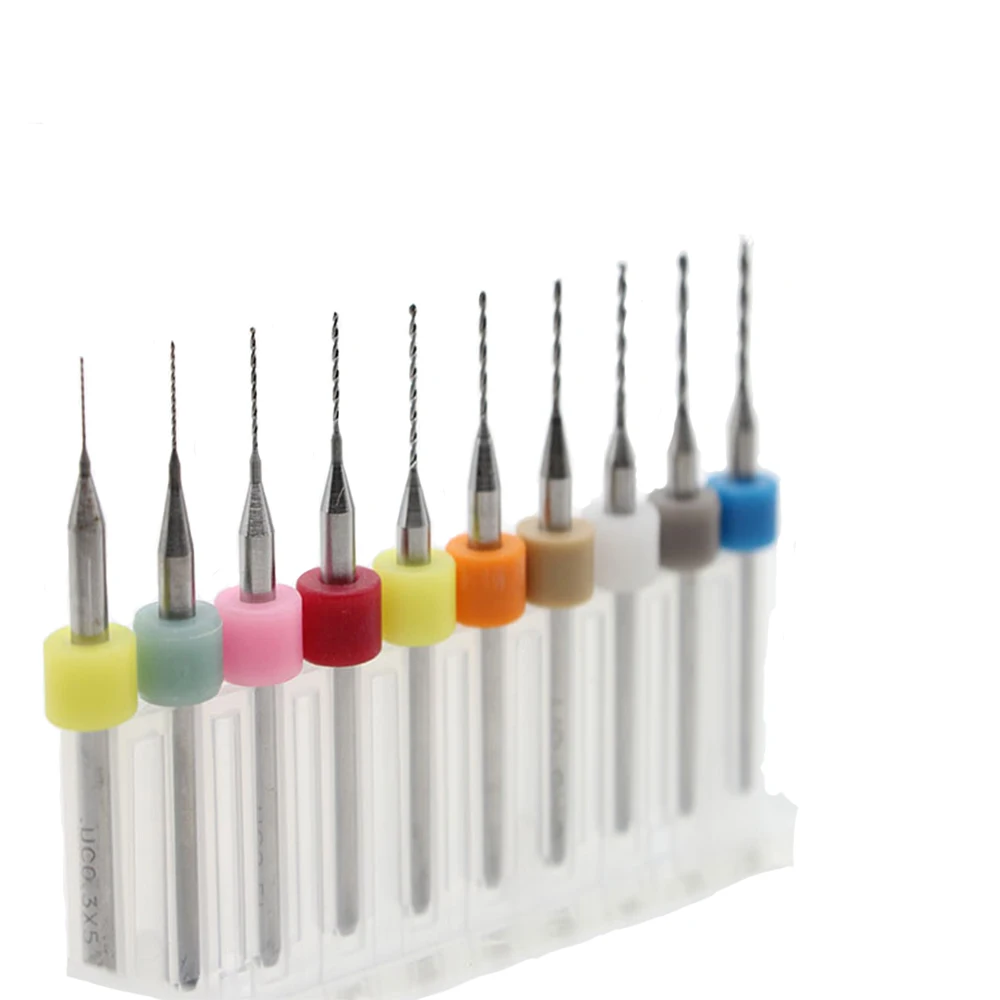 

0.1mm/0.5mm/0.8mm/1.0mm to 3.0mm Drill Bit Set 10pcs/lot Carbide Micro Bits CNC PCB bit For the Amber Aluminum Sheet