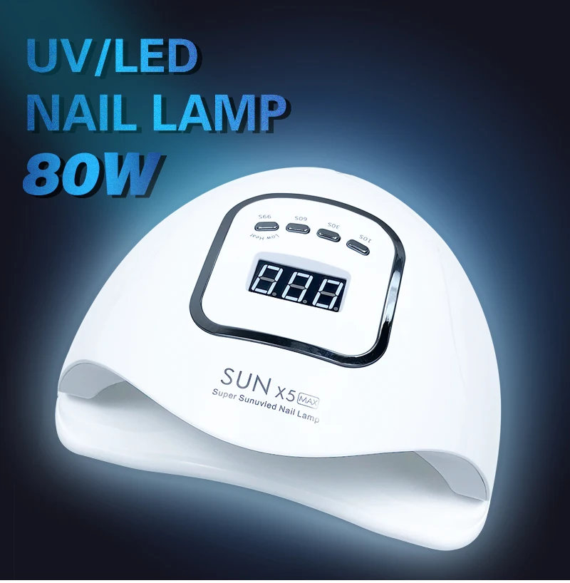 80 Вт/72 Вт УФ светодиодная лампа для ногтей лампа для маникюра ногтей Сушилка для ногтей гели инфракрасный Сенсор 10/30/60/99s таймер ЖК-дисплей Дисплей