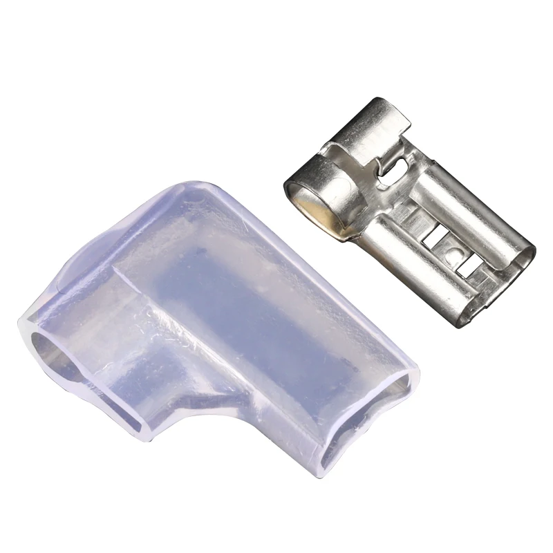 

50sets 4.8 Flag-shaped spring cover chicken claw Jack spring switch button wire copper connector