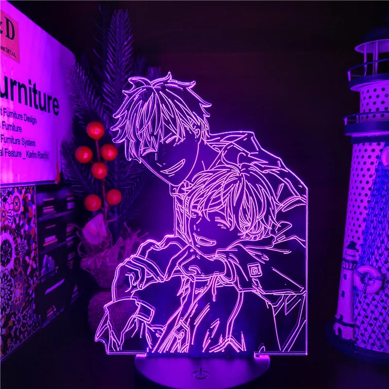 Given Mafuyu And Uenoyama Anime 3D Lamp LED Night Light Bedroom Decor Acrylic Figurine Lighting Kids Gifts Colorful Desktop Lamp