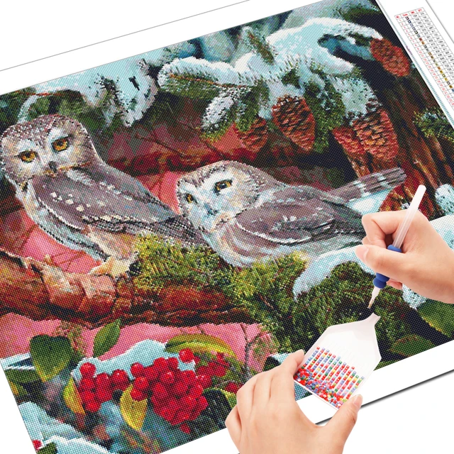 Diamond Painting Full Square Owl Cross Stitch Diamond Mosaic Animal Bead  Embroidery Bird Picture Rhinestone Wall