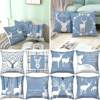 

Pillow Covers Elk Pillow Cover Deer Printed Square Cushion Cover Throw Pillow Cover Pillowcase Decorative Cushion Cover 1pcs