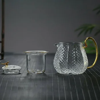 

Thickened Glass Teapots and 3 Cup Household Heat-Resistant Clear Teapots Tea Maker Tea Set P7Ding
