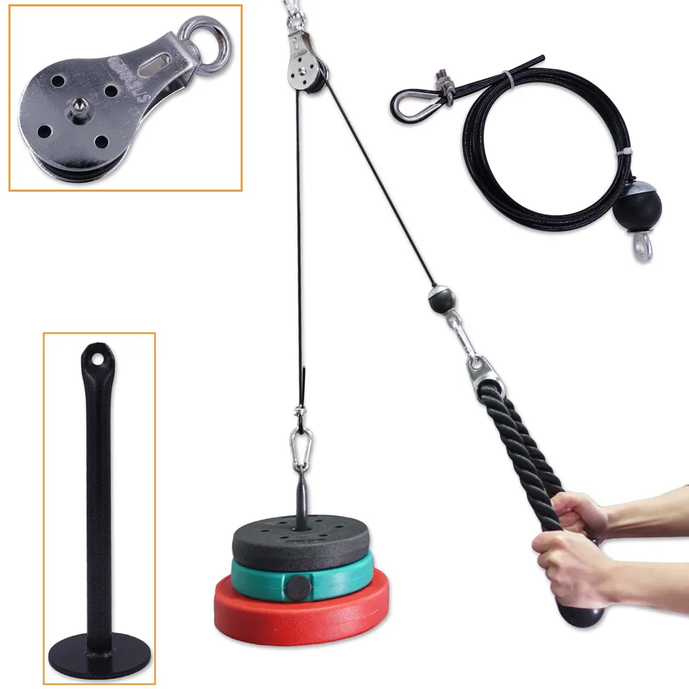 Fitness-Pulley-Cable-System-DIY-Loading-Pin-Lifting-Triceps-Rope-Machine-Workout-Adjustable-Length-Home-Gym
