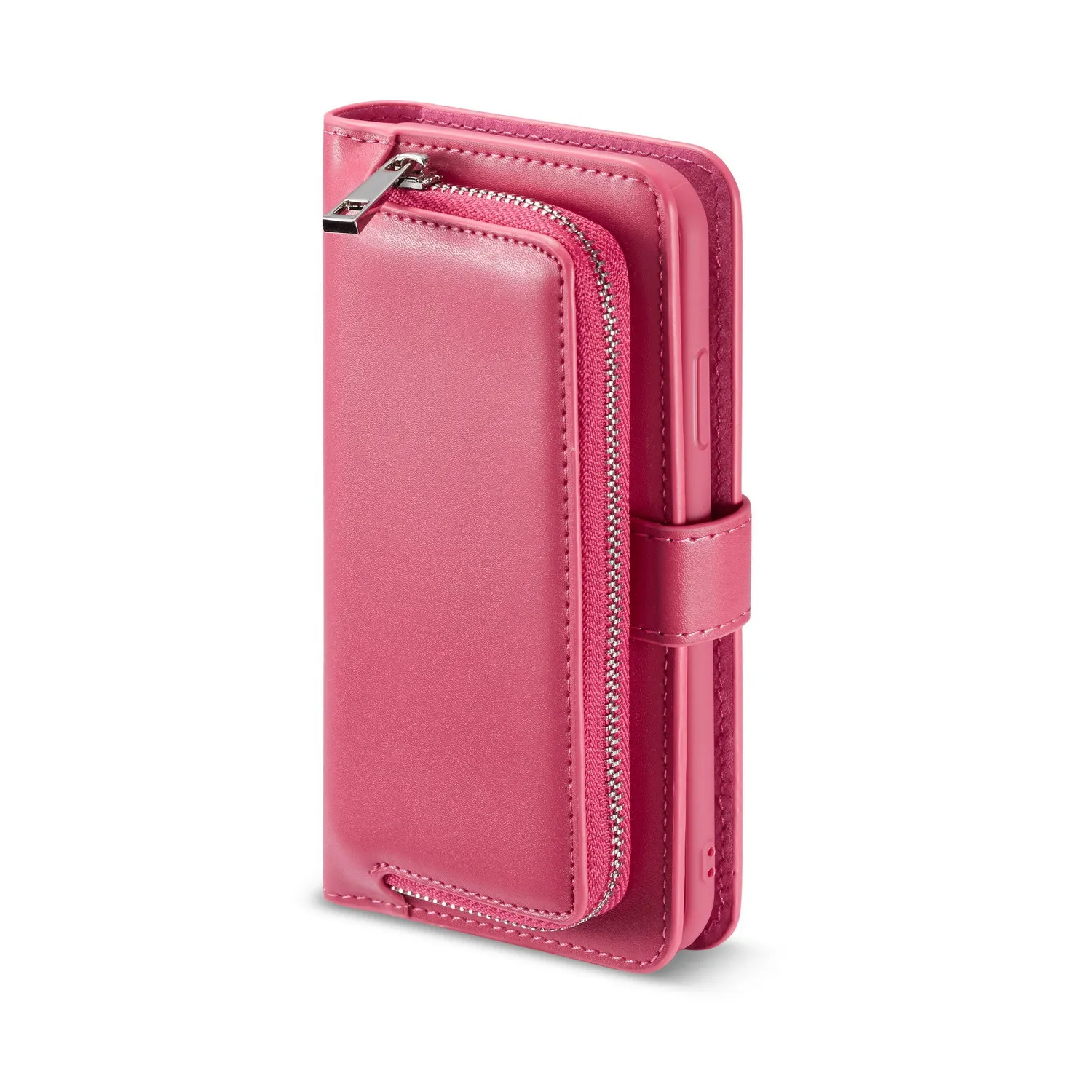 Pink Роскошный чехол-бумажник чехол для iPhone XR 11 Кожаный чехол Чехол с откидной крышкой для телефона с держатель для карт и карманом на молнии для iPhone 6 7 8 плюс XS Max - Цвет: Pink