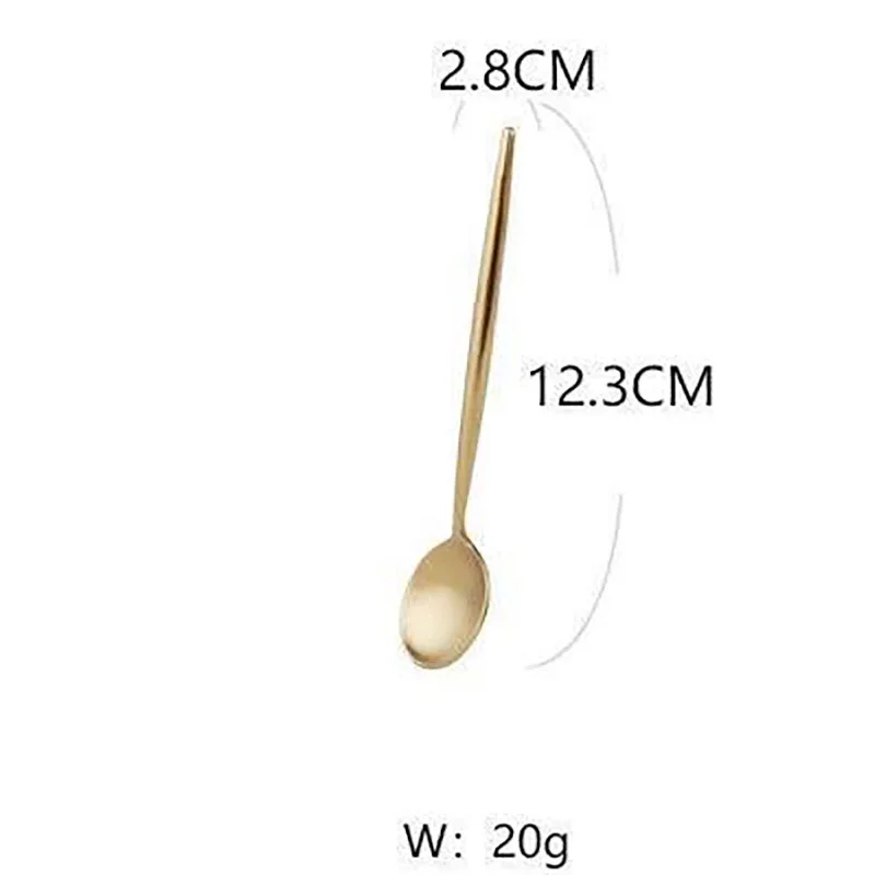 coffee spoon Золотой столовый набор из 18/10 нержавеющей стали, набор столовых приборов, палочки для еды, нож для масла, десертная обеденная ложка, вилка, чайная ложка, посуда, 1 шт - Цвет: coffee spoon