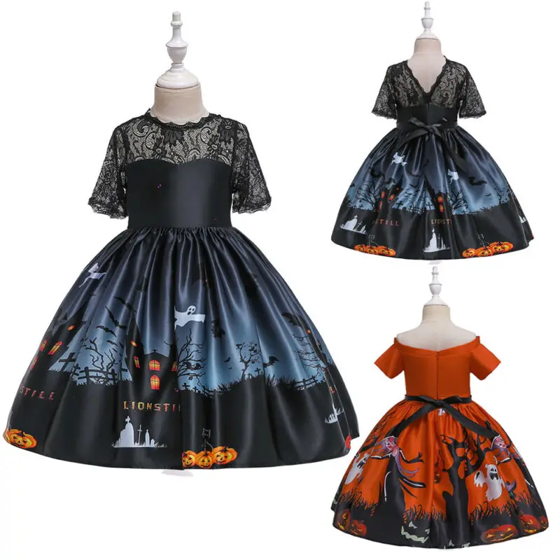 

Emmababy Girls Halloween Wedding Lace Dresses Party Princess Birthday Cosplay Costume Dress