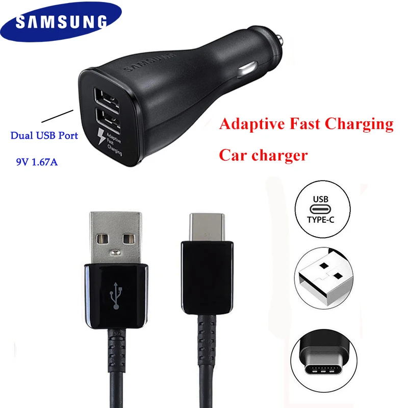 30W Samsung Автомобильное зарядное устройство с двумя портами USB легко